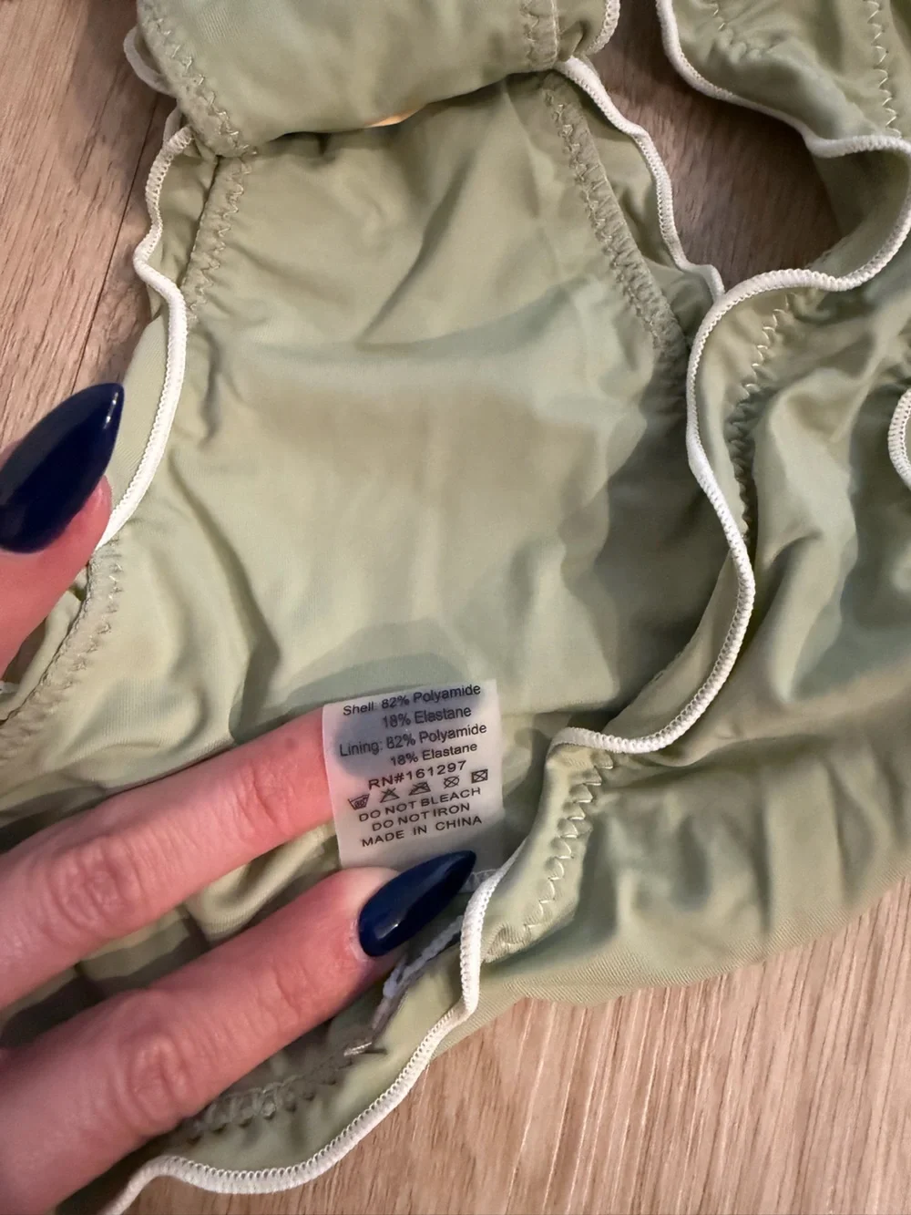 NWT Sage Green Ruffle Bikini Bottoms - hygiene liner still attached - Picture 5 of 5